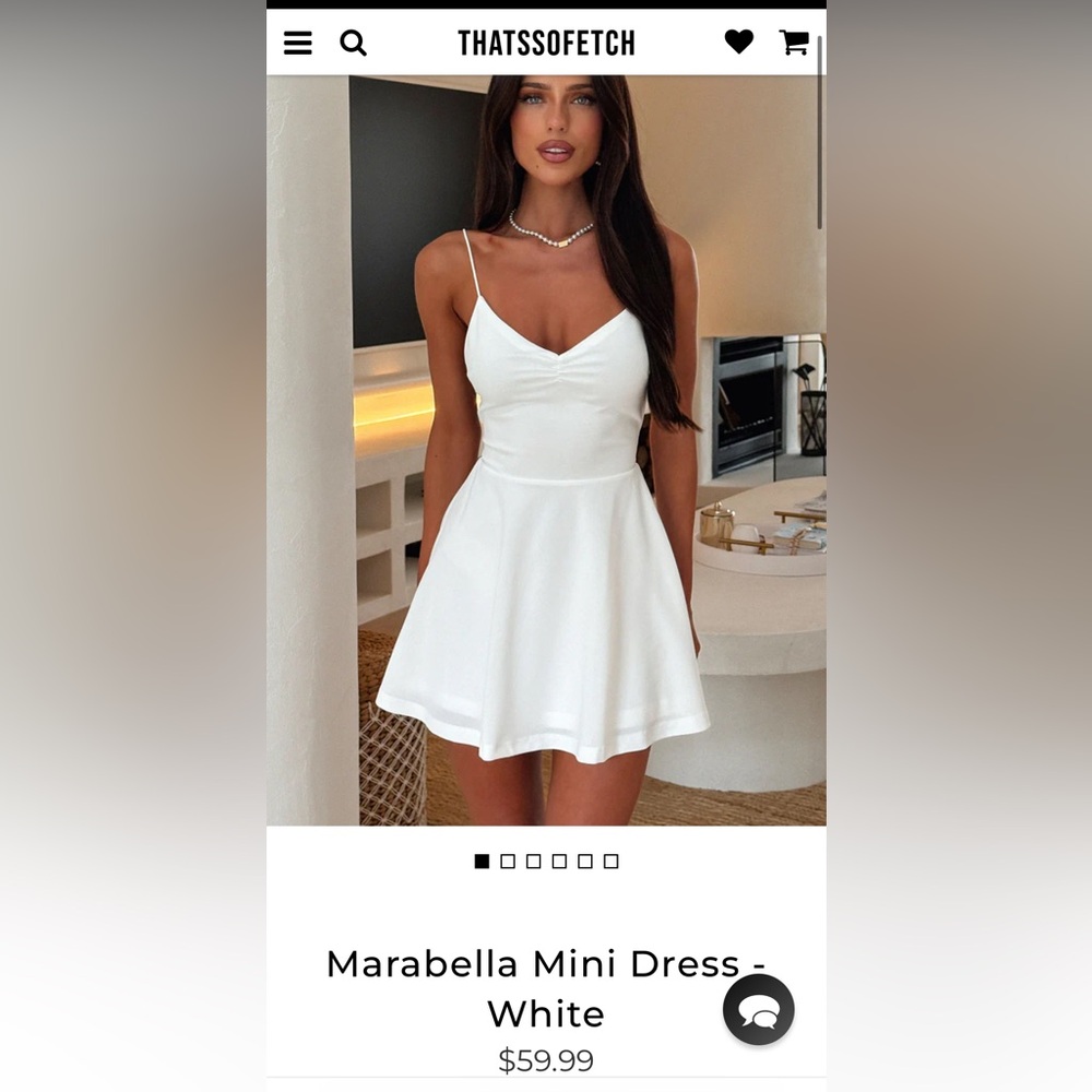 NWT White Spaghetti Strap Mini Dress